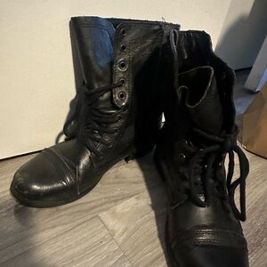 Steve Madden Black Combat Boots